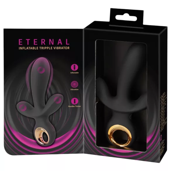 Eternal - vibrador triplo inflável - preto