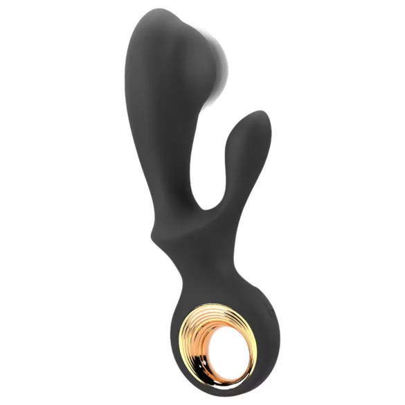 Eternal - vibrador com estimulador de clitóris inflável - silicone preto