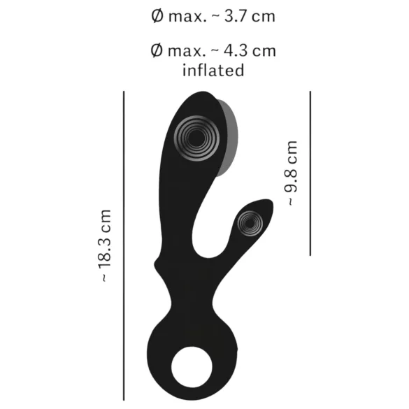 Eternal - vibrador com estimulador de clitóris inflável - silicone preto