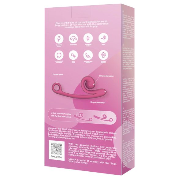 Snail Vibe Curve - vibrador clitóris e ponto G 2 em 1 - silicone rosa