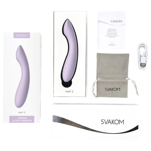 Svakom Amy 2 - vibrador ponto G recarregável à prova d'água - lilás