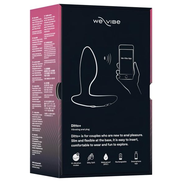 We-Vibe Ditto+ - vibrador anal recarregável inteligente - silicone preto