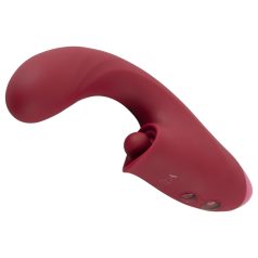   Javida - vibrador 3 em 1 com língua estimuladora - silicone vermelho