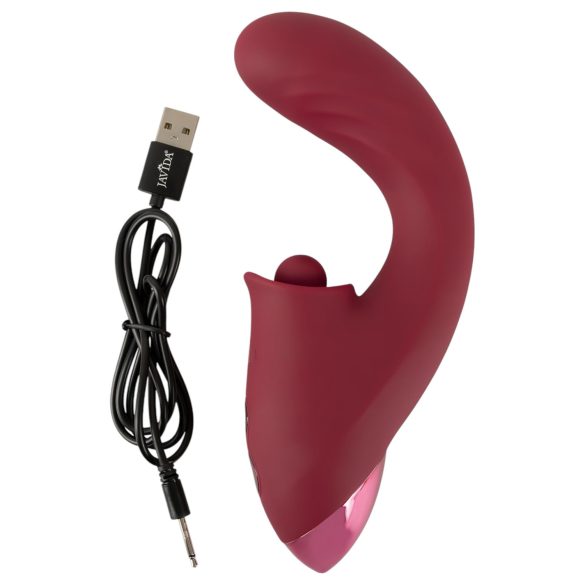 Javida - vibrador 3 em 1 com língua estimuladora - silicone vermelho