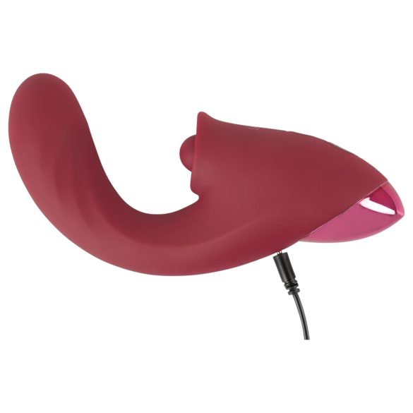 Javida - vibrador 3 em 1 com língua estimuladora - silicone vermelho