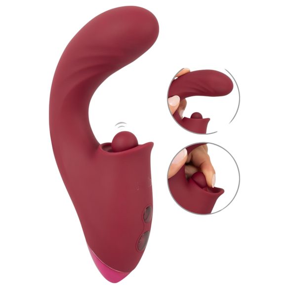 Javida - vibrador 3 em 1 com língua estimuladora - silicone vermelho
