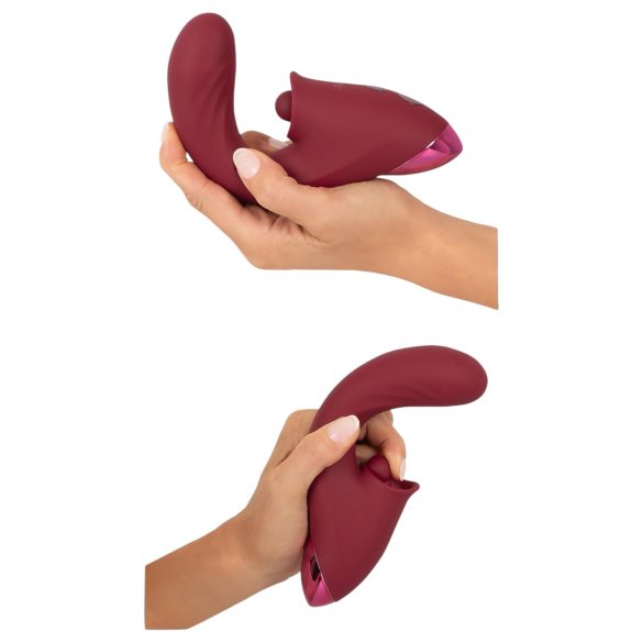 Javida - vibrador 3 em 1 com língua estimuladora - silicone vermelho
