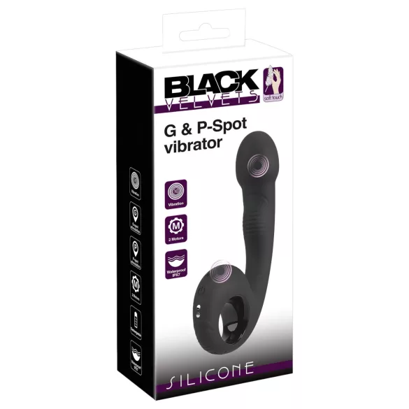 Black Velvets - vibrador ponto G e ponto P - silicone preto