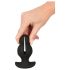 Anos - vibrador anal duplo - silicone preto