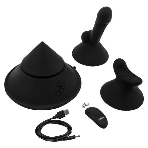 The Cowgirl Cone - máquina de sexo premium controlada por app, com 2 acessórios intercambiáveis, 20 modos de vibração (preto)