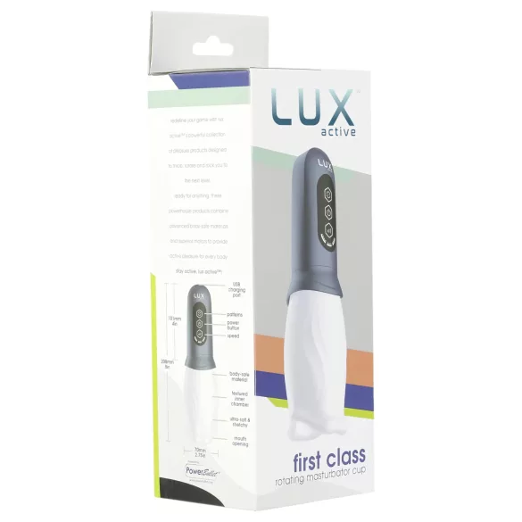 LUX Active First Class - masturbador masculino rotativo - branco/cinza