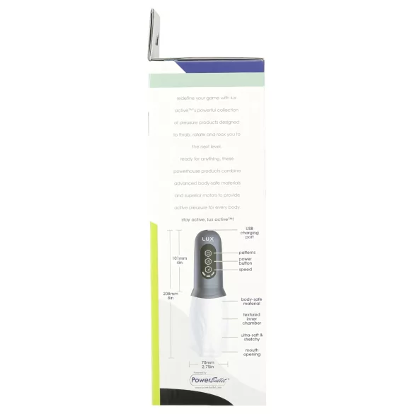 LUX Active First Class - masturbador masculino rotativo - branco/cinza