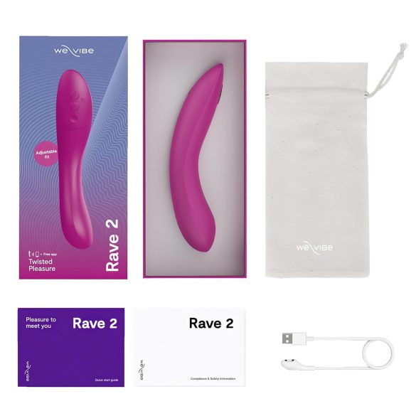 We-Vibe Rave 2 - vibrador ponto G recarregável inteligente - silicone rosa