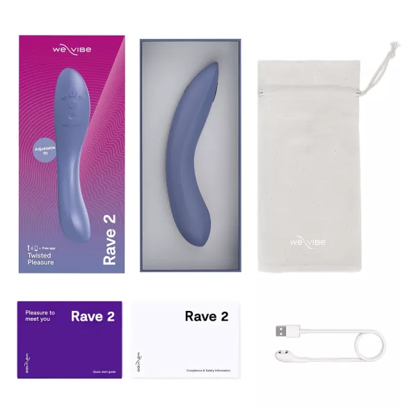 We-Vibe Rave 2 - vibrador ponto G recarregável bluetooth - azul