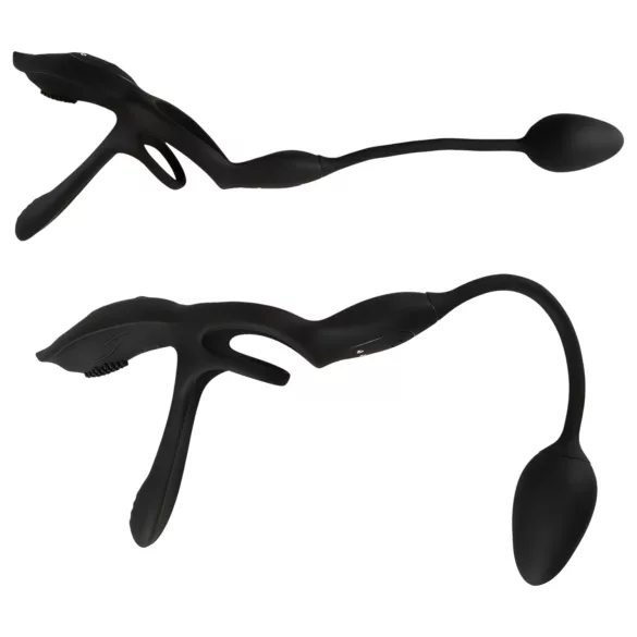 Couples Choice - anel peniano vibratório multifunção - silicone preto