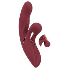   Javida - vibrador rabbit com estimulador de clitóris recarregável - vermelho