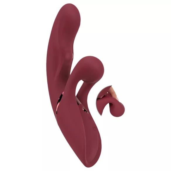 Javida - vibrador rabbit com estimulador de clitóris recarregável - vermelho