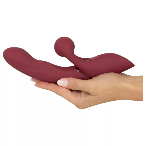 Javida - vibrador rabbit com estimulador de clitóris recarregável - vermelho