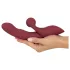 Javida - vibrador rabbit com estimulador de clitóris recarregável - vermelho
