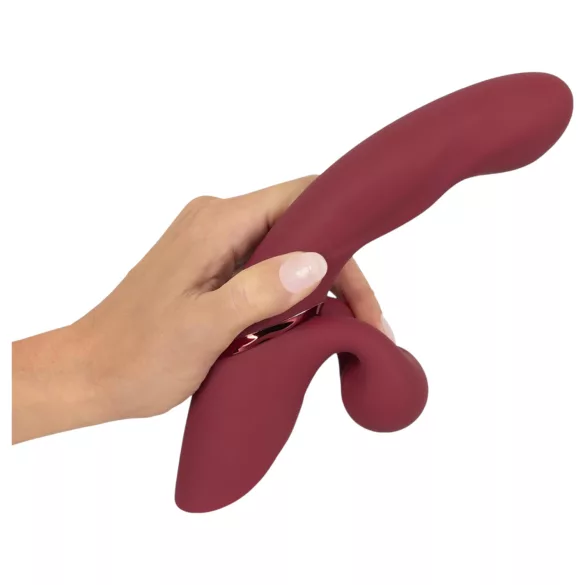 Javida - vibrador rabbit com estimulador de clitóris recarregável - vermelho