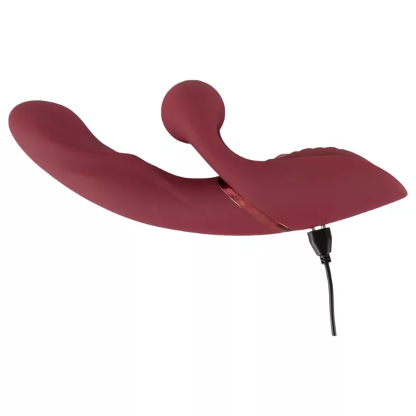 Javida - vibrador rabbit com estimulador de clitóris recarregável - vermelho