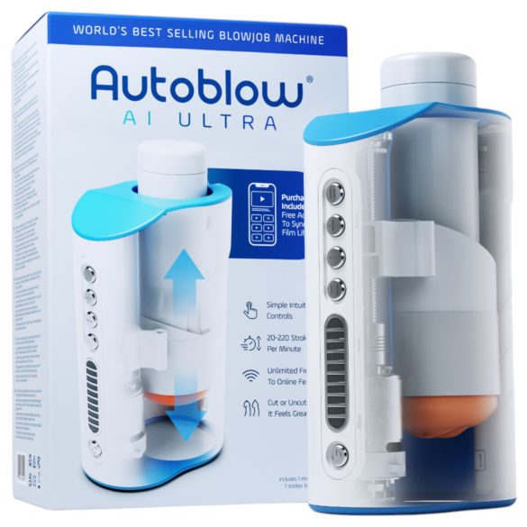 Autoblow A.I. Ultra - masturbador com boca ultra realista (branco)