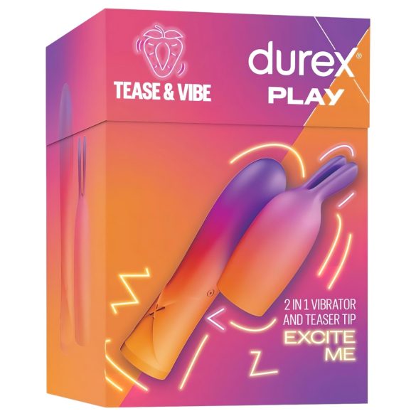 Durex Tease & Vibe - vibrador com estimulador clitoriano coelho - rosa