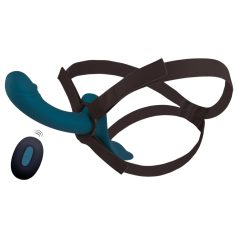 You2Toys - vibrador com cinta conjunto - silicone preto azul