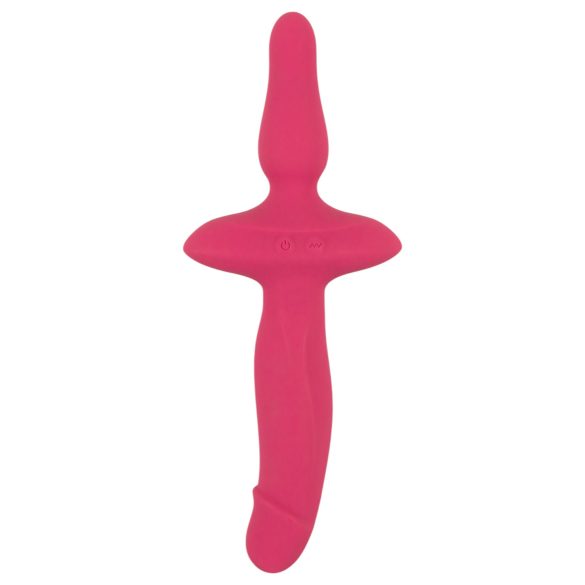 Couples Choice - vibrador e plug anal 2 em 1 - silicone rosa