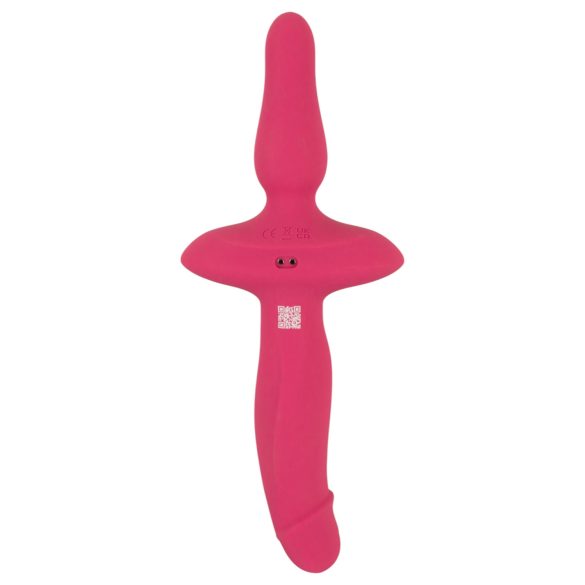 Couples Choice - vibrador e plug anal 2 em 1 - silicone rosa