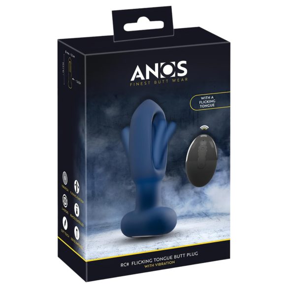ANOS - vibrador anal com língua - silicone azul