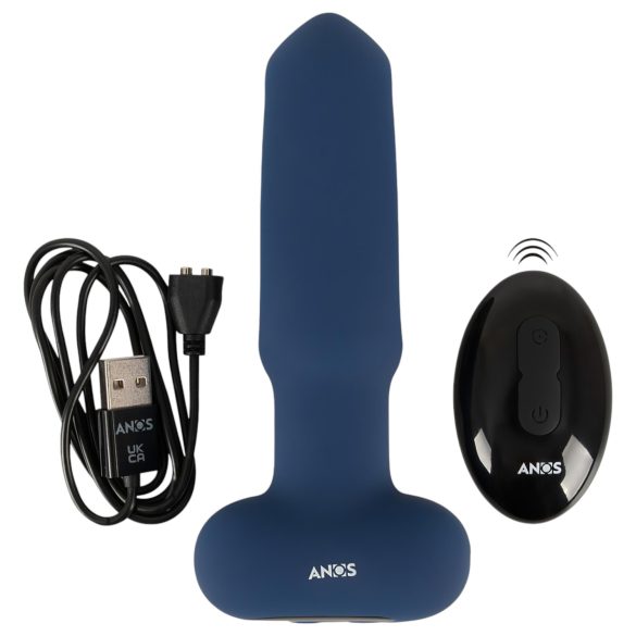 ANOS - vibrador anal com língua - silicone azul