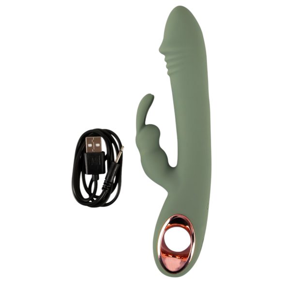 You2Toys - vibrador com estimulador clitoriano - silicone verde