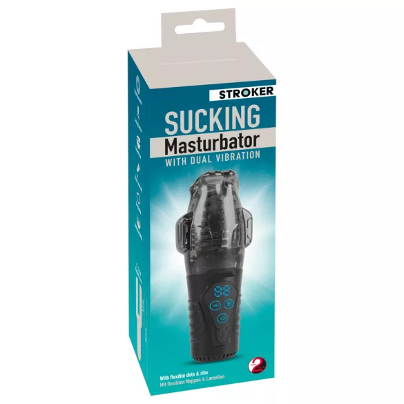Stroker - masturbador masculino sugador e vibratório - cinza