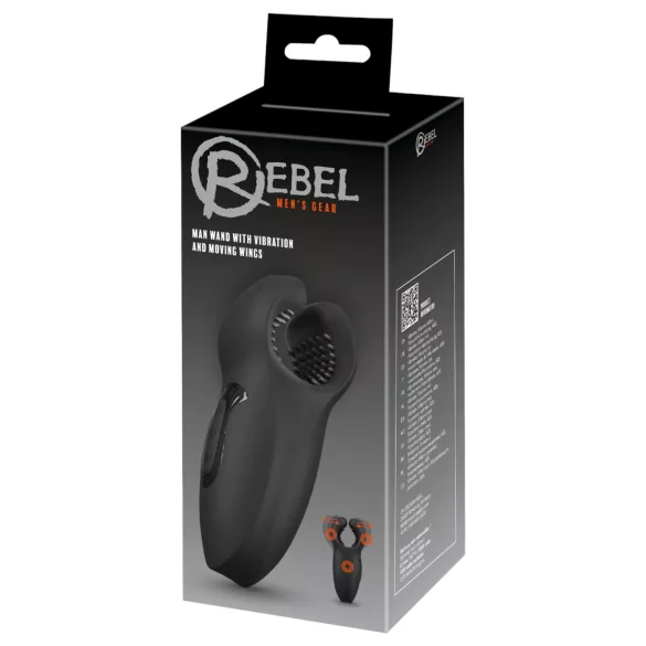 Rebel - masturbador peniano vibratório com braço móvel - preto