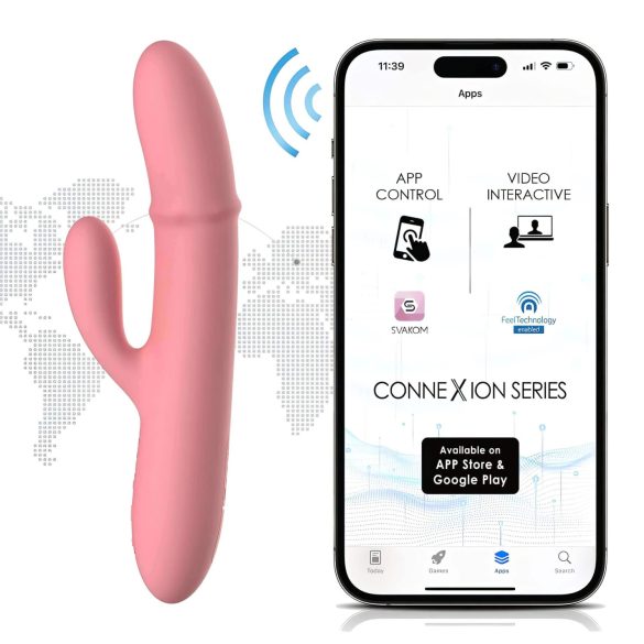 Svakom Mora Neo - vibrador clitoriano com braço e esferas - silicone rosa