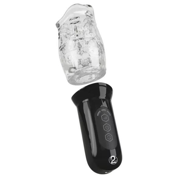 Stroker - masturbador masculino vibratório rotativo - transparente