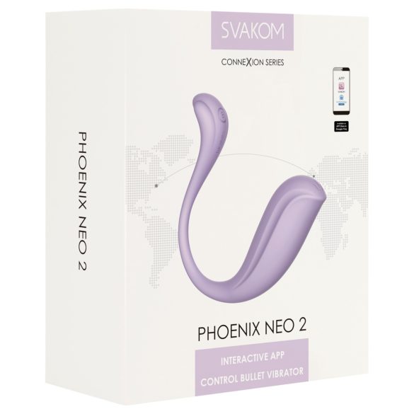 Svakom Phoenix Neo 2 - vibrador bullet com controle app - silicone lilás