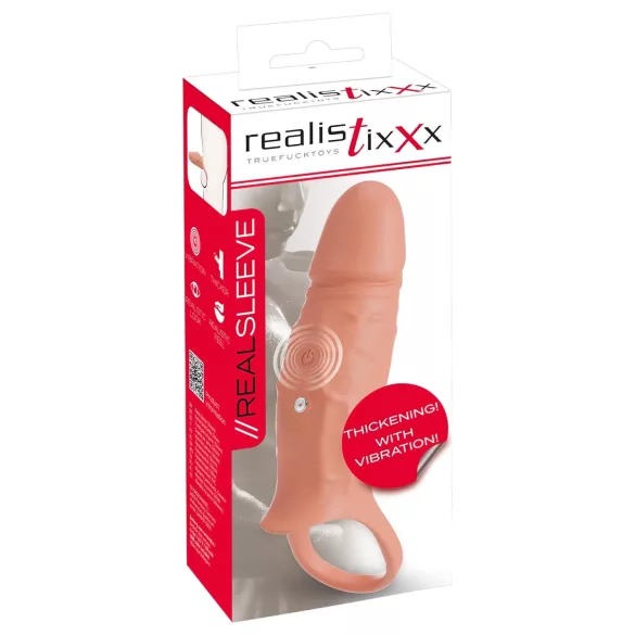 Realistixxx - capa peniana vibratória com anel peniano - cor natural