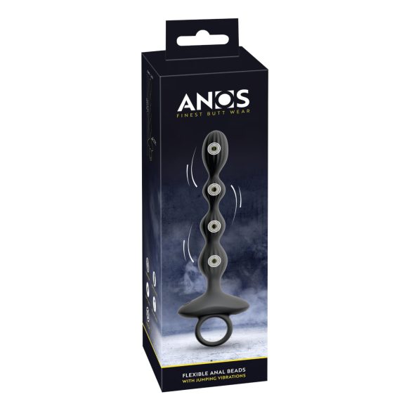 Anos - Vibrador anal com 2 motores e bolas móveis (preto)