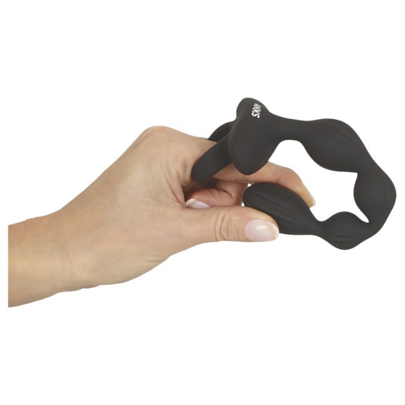 Anos - Vibrador anal com 2 motores e bolas móveis (preto)