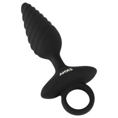ANOS - plug anal vibratório texturizado - silicone preto
