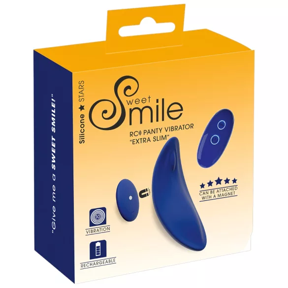 Smile - vibrador de calcinha ultrafino com controle remoto - azul