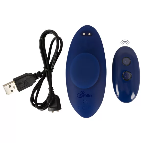 Smile - vibrador de calcinha ultrafino com controle remoto - azul