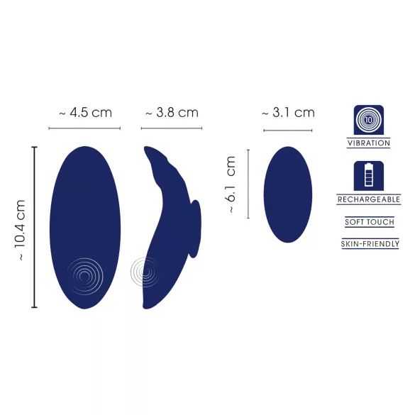 Smile - vibrador de calcinha ultrafino com controle remoto - azul