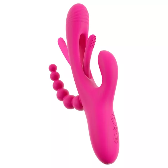 SMILE - vibrador triplo com língua - silicone rosa