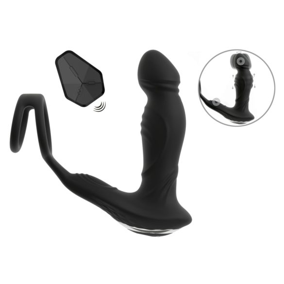Rebel - vibrador próstata com movimento de impulso - silicone preto