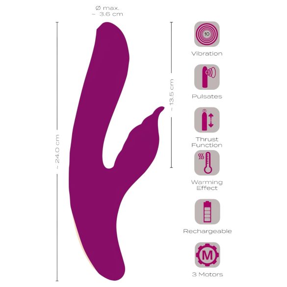 Javida - vibrador ponto G e clitóris 4 em 1 - silicone roxo