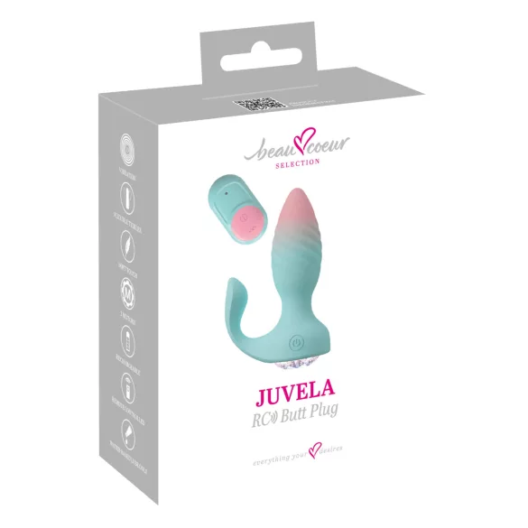 Beau Coeur Juvela - plug anal vibratório - silicone turquesa