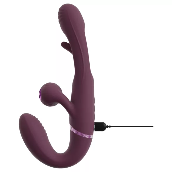 Javida - vibrador de casal sem arnês para usar com cinta (roxo)